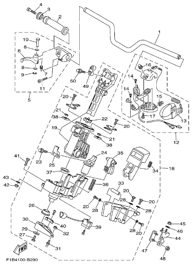 Yamaha FX10 STEERING 1 parts diagram